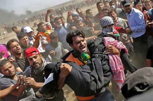 un herido por disparos de las fuerzas de ocupación israelí Persisten en Gaza las protestas de la Marcha del Retorno
